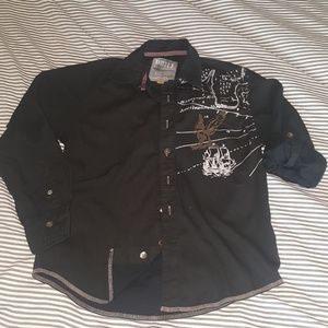 DRILL pinstripe casual dress shirt small